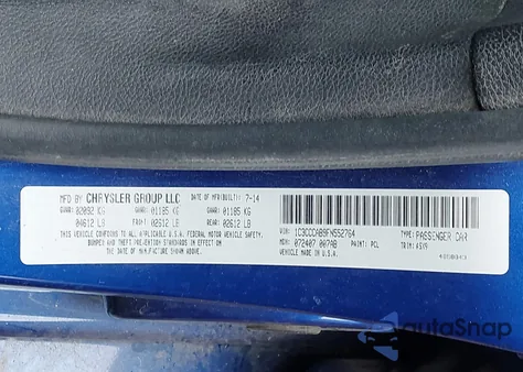 2015 Chrysler 200 Limited z USA, uszkodzony, nr VIN 1C3CCCAB9FN552764